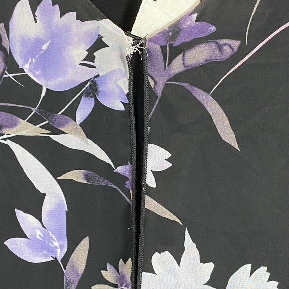 CONNECTED APPAREL Women's Grape Floral-Print Sleeveless Chiffon Overlay Dress - Picture 6 of 14